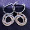 18k White Yellow Rose Gold Tri-Color Diamond Circle Earrings 1.00 TCW