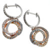 18k White Yellow Rose Gold Tri-Color Diamond Circle Earrings 1.00 TCW