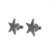 18k White Gold Pave Star Diamond Stud Earrings