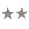 18k White Gold Pave Star Diamond Stud Earrings