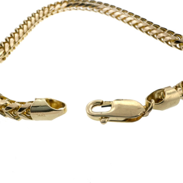 Wheat Link Chain Bracelet in 14k Gold