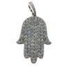 18k White Gold Diamond Hamsa Pendant .75 TCW