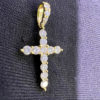 18k Yellow Gold Diamond Cross Pendant .38 TCW