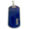 David Yurman Sterling Silver Blue Lapis Dog Tag Pendant