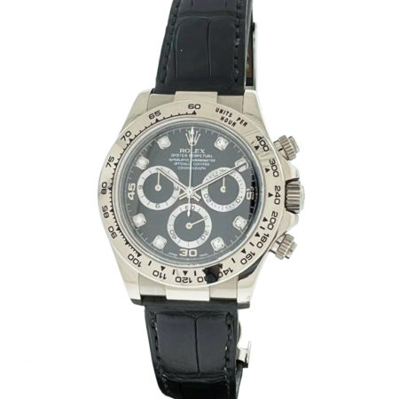 Rolex 116519 Daytona 40mm 18k White Gold Factory Diamond Dial Watch