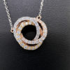 18k White Gold Tri-Color Circle Ladies Necklace .50 TCW