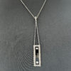 GUCCI 18k White Gold Diamond Bar Necklace Approx .25 TCW