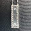 GUCCI 18k White Gold Diamond Bar Necklace Approx .25 TCW