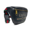 Gucci Logo Grained Calfskin Black Leather Crossbody