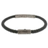 John Hardy Sterling Silver Black Diamond Braided Leather Rope Bracelet