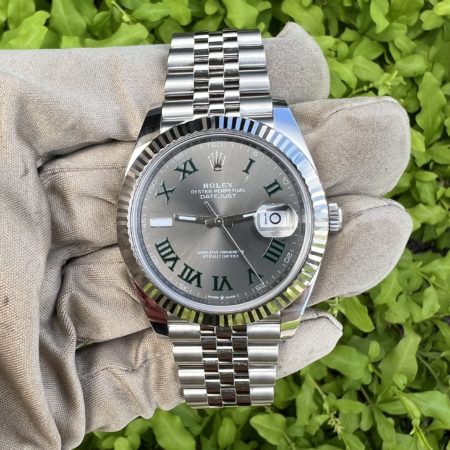 Rolex 126334 Datejust 41 Wimbledon Dial Stainless Steel Watch COMPLETE SET