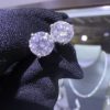 14k White Gold Round Diamond Studs 2.32 TCW