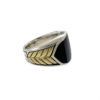 David Yurman Chevron Collection Black Onyx Two Tone Men's Ring