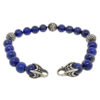David Yurman Sterling Silver Lapis Lazuli Bead Link Bracelet