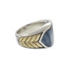 David Yurman Chevron Collection Pietersite Two Tone Men's Ring