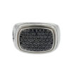 David Yurman Wide Pave Black Diamonds Signet Sterling Silver .925 Mens Ring