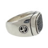 David Yurman Wide Pave Black Diamonds Signet Sterling Silver .925 Mens Ring