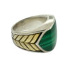 David Yurman Chevron Collection Malachite Sterling Silver Men's Ring