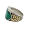 David Yurman Chevron Collection Malachite Sterling Silver Men's Ring