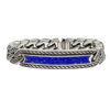 David Yurman Sterling Silver Lapis Lazuli Curb Chain Link ID Bracelet