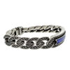 David Yurman Sterling Silver Lapis Lazuli Curb Chain Link ID Bracelet