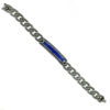 David Yurman Sterling Silver Lapis Lazuli Curb Chain Link ID Bracelet