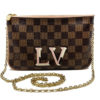 Louis Vuitton Damier Ebene Canvas Double Zip Pochette Bag