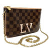 Louis Vuitton Damier Ebene Canvas Double Zip Pochette Bag