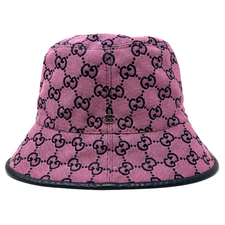 Gucci GG Pink Monogram Canvas Bucket Hat Size M 57