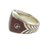 David Yurman Red Dinosaur Bone Sterling Silver Men's Ring