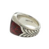 David Yurman Red Dinosaur Bone Sterling Silver Men's Ring