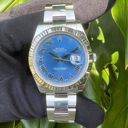Rolex 116334 Datejust II Blue Roman Numeral Dial Stainless Steel Watch