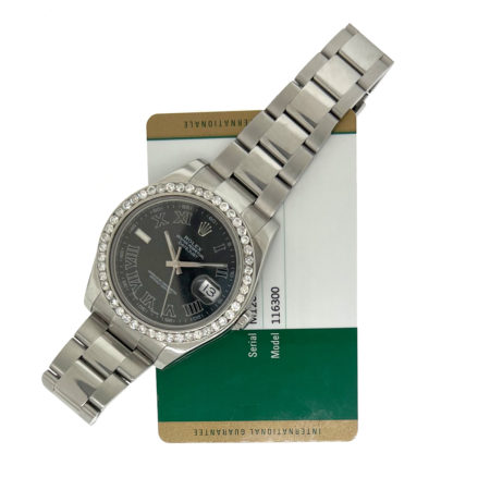 Rolex 116300 Datejust II Rhodium Dial Custom Diamond Bezel Stainless Steel Watch