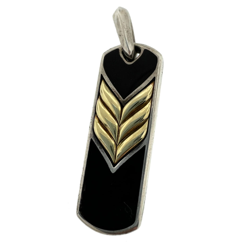 Chevron Stainless Steel Dog Tag Necklace