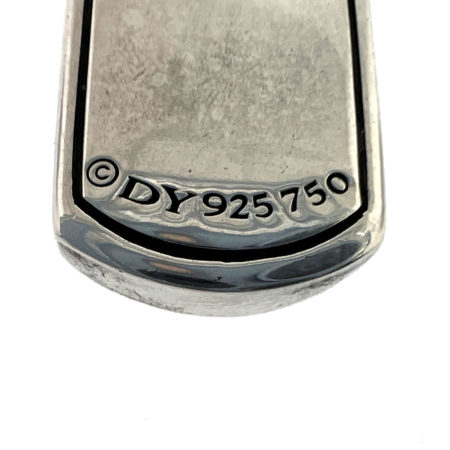 David Yurman Chevron Collection 18kYG/Sterling Silver Onyx Dog Tag Pendant