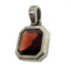 David Yurman Sterling Silver Garnet Octogon Pendant