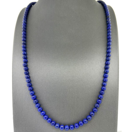 David Yurman Sterling Silver Lapis Lazuli Bead Link Necklace