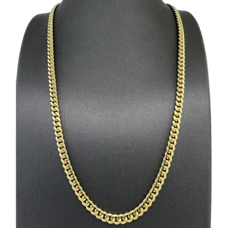 10k Yellow Gold Cuban Link Style Chain Necklace