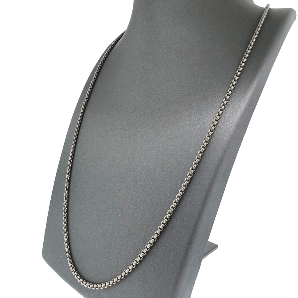 David Yurman Stainless Steel Black PVD Box Chain Necklace - Boca Pawn