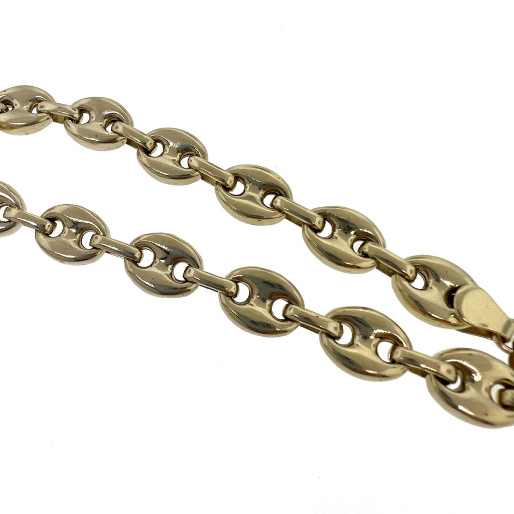 14k Yellow Gold Men's Gucci Link Chain Necklace - Boca Pawn