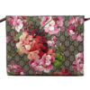 Gucci GG Supreme Monogram Blooms Canvas Large Cosmetic Case Clutch