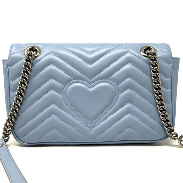 GUCCI Calfskin Matelasse Mini GG Marmont Shoulder Bag Clear Sky Blue |  FASHIONPHILE
