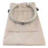 David Yurman Silver Cable Bracelet Center Station Pave Black Diamonds