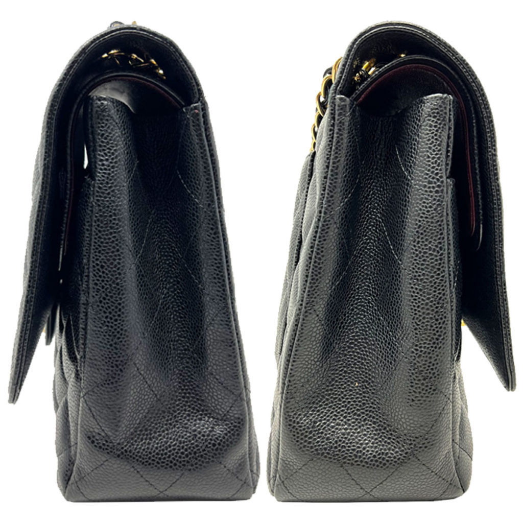 CHANEL Maxi Double Flap Black Caviar Shoulder Bag w/ Card - Boca Pawn