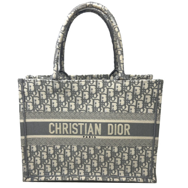 Brand New MEDIUM DIOR BOOK TOTE Gray Dior Oblique Embroidery