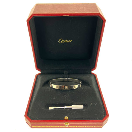 Cartier 18k White Gold Love Bracelet Size 16 W/ Box & Papers