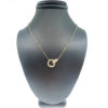 18k Yellow Gold Diamond Circle Pendant Necklace .43 CT