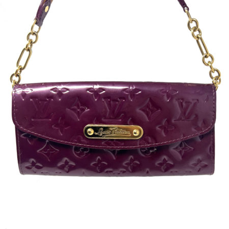 LOUIS VUITTON Burgundy Purple Sunset Boulevard Patent Leather Handbag
