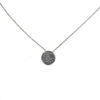 18k White Gold Circle Diamond Pendant on thin white gold chain .67 CT