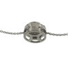 18k White Gold Circle Diamond Pendant on thin white gold chain .67 CT